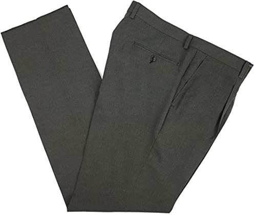 N+1 - Klassische Herren-Hose aus frischer Wolle mit Pens Pferd mit hohem Bein, elegant, gerade Tasche, leicht, Sommer, Braun 52