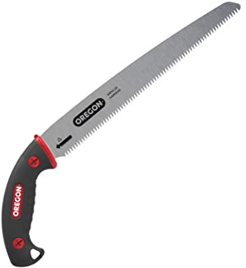 Oregon 12 Zoll Premium Gerade Handsäge aus Japanischem Karbonstahl, Rostfreies Forst-/Stutz-/Schnittwerkzeug, Gerade Klinge mit Sicherheitsscheide (600138)