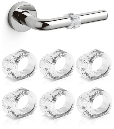 BAIPOK 6er Set Transparente Türstopper Klinke, Hochelastische Türgriff Schutz, Schutz für Wände und Möbel, 18mm