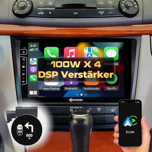 DYNAVIN Android Autoradio Navi für Mercedes E-Klasse W211 CLS C219; 9 Zoll OEM Radio mit Wireless Carplay und Android Auto | Head-up Display | Inkl. DAB+; D9-W211 Premium Flex