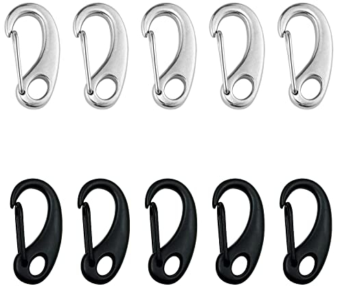 Catelves 10 Stück Karabiner Klein, Karabiner Mini, Mini Karabiner, Kleine Karabinerhaken, Mini Karabinerhaken, Kleine Karabiner, Karabiener, Karabiner Schlüsselanhänger, Karabinerhaken Klein (21mm)