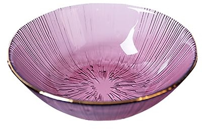 soulnioi Glass Crystal Dipping Bowl, Gold Inlay Seasoning Plate, Mini Snack Dessert Bowls, Small Soy Sauce Dish for Home Wedding Party - Purple