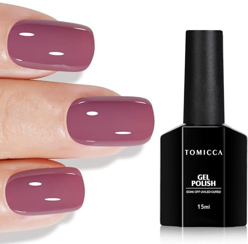 TOMICCA UV Nagellack Tiefes Violett, 15ml Tiefes Violett Gel-Nagellack, UV LED Soak Off Manicure Gel Lacquer Varnish