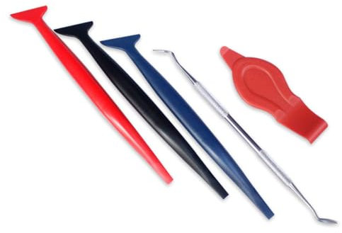 VYIBPDY 5 in 1 Car Wrapping Micro Squeegee Set, Veicolo Kit di Attrezzi per Applicazione di Avvolgimento del Vinile per l'installazione di Pellicole Include Raschietti di Diversa Durezza