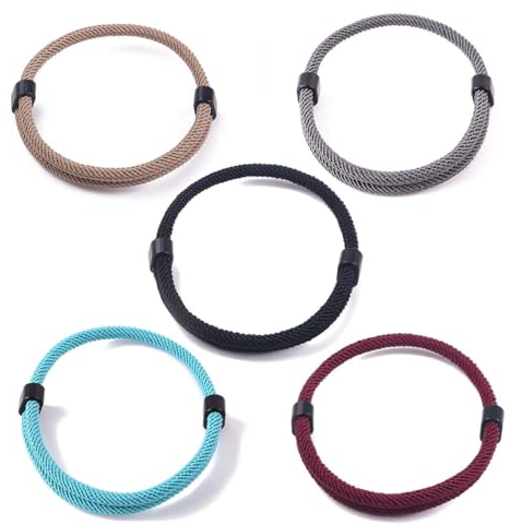 SULIUDAJI 5 Stück Paracord Armband aus Segeltau für Männer & Frauen | Verstellbares Surfer Segler Nylon Band | Einfaches dezentes Armband für den Alltag, Outdoor und Freizeit | Viele Farben