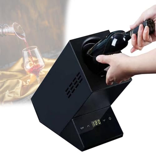 Quixnova Enfriador de Vino eléctrico, Cubo para Vino Tinto y Blanco o un Poco de champán, Enfriador de Vino para una Sola Botella, bodegas de Vino portátiles, Enfriador de Vino sin Hielo,Black