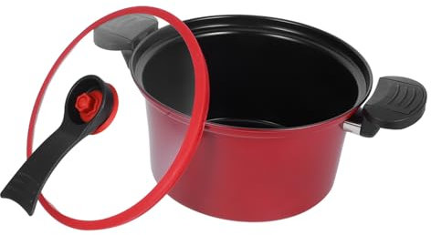 CLISPEED Micro Low Pressure Cooker Nonstick Household Saucepan for Induction and Gas Stove Portable Kitchenware Ergonomic Double Handles for Soup and Stew