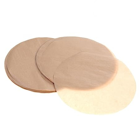 Healifty Papier Sulfurisé Rond 23 Cm, 100 Feuilles, Non-adhérent, Naturel, pour Moules à Gâteaux Ronds et Pâtisserie, Usage Professionnel et Domestique, Pack
