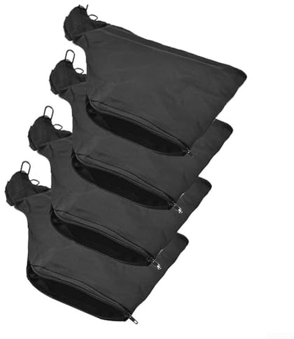 Zilimontt Lot de 4 sacs de collecte de poussière réglables avec support métallique pour scie à onglet, scie à table, bande, ponceuse, raboteuse, atelier, système de gestion de la poussière, noir