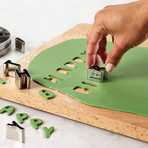 iPstyle Alphabet Cookie Cutters Cake Letters Set of 26 Pieces Stainless Steel Christmas/Holiday Molds Tools for Fondant Biscuit, Cake, Fruit, Vegetables, or Dough Cut