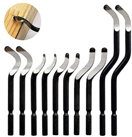 Entgrater Klingen CUKCIC Hand Entgratwerkzeug Set 5 Formen Entgrater Klingen BS3510 BK1010 BS3010 BK3010 BS6001 Handkantentrimmer 10 Stück für Stahl Aluminium Kupfer Kunststoff