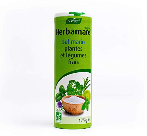 A.VOGEL Herbamare Original – Mélange de sel marin, légumes et herbes fraiches - Assaisonnement sain, bio & vegan – Actifs végétaux – Exhausteur de goût, savoureux & fabriqué en France - 125 g