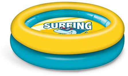 Mondo Toys - SURFING SHARK | 2 Rings Pool - Piscina Hinchable para bebé - diámetro 100 cm, Ideal para niño/niña +10 Meses - 16923