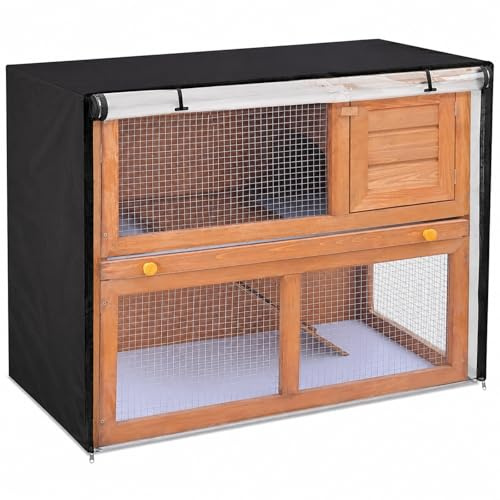 HFCOONY Kaninchenstall-Abdeckung für Kaninchen, 122 cm, wetterfeste, wasserdichte Wärmeabdeckung, wetterfeste Abdeckung für Kaninchenställe im Freien, für Meerschweinchen-Käfige. Stifte und Käfige für