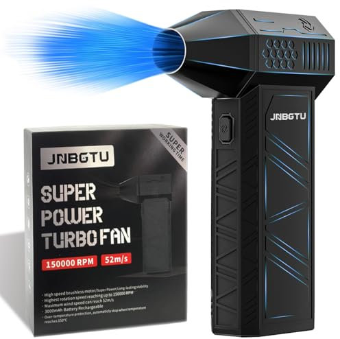 JNBGTU Druckluft-Staubwedel, Jet Dry Mini-Gebläse, 130000 U/min Jet-Haartrockner, Compressed Air Duster für PC Reinigung, Tastatur, Auto, Sofa, Ersetzt Druckluftspray (X3)