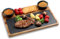 WLWNWFT Juego de tabla de servir de pizarra, tabla de madera, tabla de queso de madera de acacia con placa de pizarra, placa de pizarra para buffet con cuenco de cerámica, perfecto para antipasti