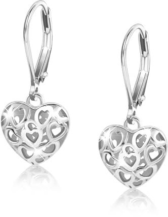 ASH'S CHOICE 925 Sterling Silver Drop Earrings Women Hoop Dangle Earrings