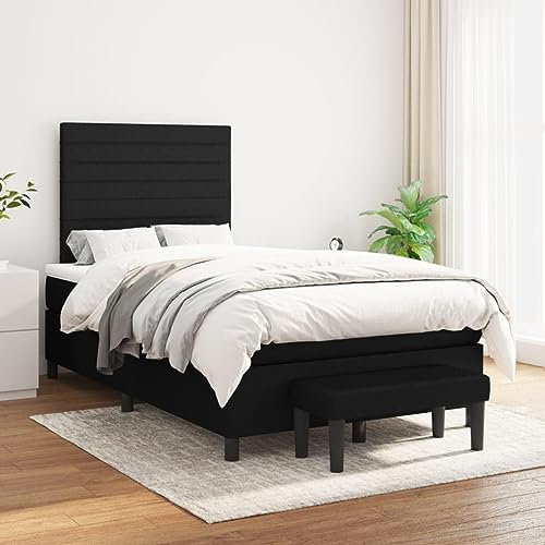 qohoio Boxspringbett mit Matratze Betten Mit Matratze Schlafzimmer Bett Boxspringbett Mit Matratze Schwarz 120x200 cm Stoff - 3136663