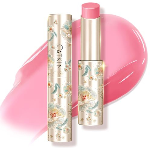 CATKIN Glossy Tinted Lip Balm, Hydrating Natural Lip Repair Melting Balm, Sheer Colour Plumping Lip Gloss, Butter Formula for Dry Cracked Lips, 3.4g