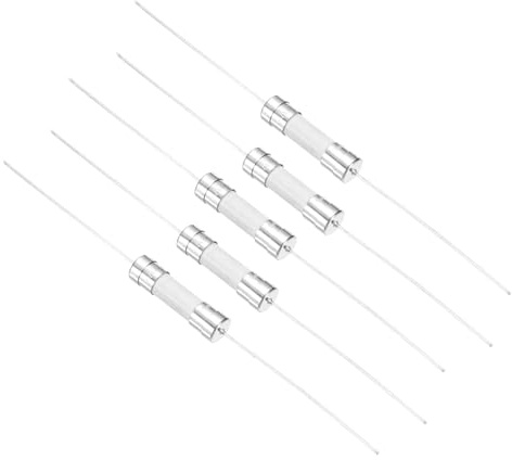 QUARKZMAN 5er Packung Keramik Sicherung 4A, Träge Feinsicherung 5x20mm Glassicherung 250V mit Draht für Lichtern, Elektronik