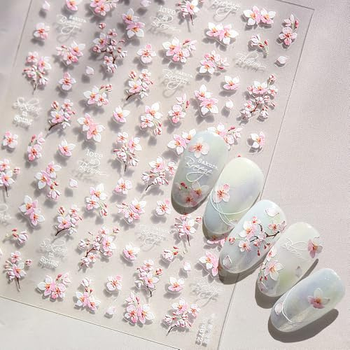 Rosa Kirschblüte Cherry Blossom Nagelsticker für Frühlings Sommer Nagelaufkleber
