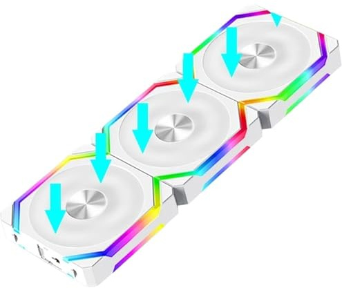 EWAIDI CS120 ARGB Cooling Fan 360mm Modular Stackable Splicing PWM Silent 120mm RGB Fans Kit for Gaming PC Case Water Cooler