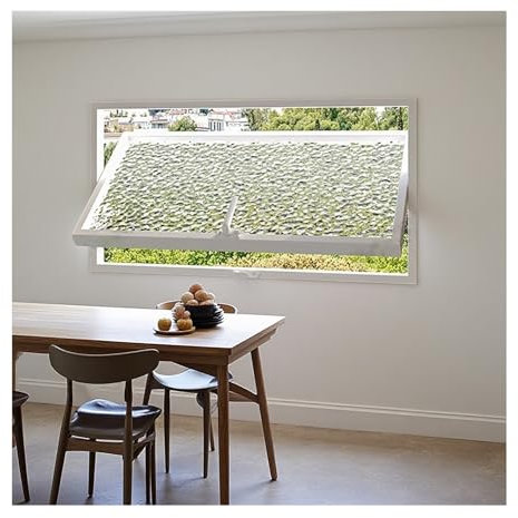 Finestra Finestra Rettangolare In Vetro Per La Privacy Con Striscia Di Tenuta, Finestra Di Ventilazione Con Illuminazione Rotante Ad Asse Centrale Per Camera Da Letto, Studio, Seminterrato(White,80X30