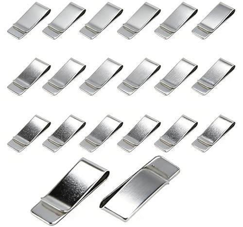 Money Clip 20 Piezas Pinzas para Billetes Ultrafino y Resistente a Arañazos Fácil de Transportar Clip Cartera Ideal para Billetes Documentos y Tarjetas