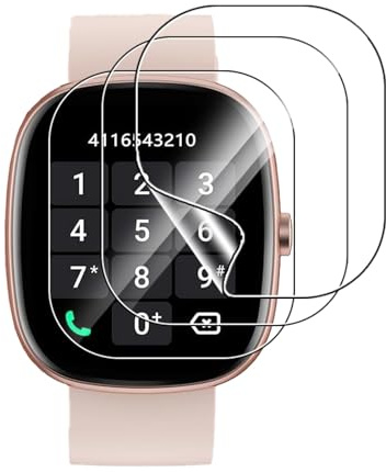 NUCNOK 3 Pack Protector Pantalla para HUAKUA Smartwatch (1,85 Pulgadas),Hidrogel Film HD Transparente Flexible Película,Cobertura Completa,Sin Burbujas,Antiarañazos