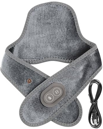 Yanayi Coussin chauffant pour la nuque - Appareil de massage vibrant alimenté par USB avec 3 niveaux de température - Coussin chauffant électrique - Pour la relaxation musculaire des épaules, les