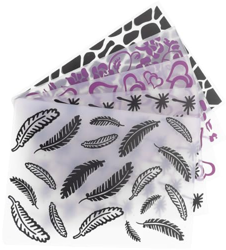 Amosfun Gabarits de Gaufrage en Plastique 5 Pièces, Pochoirs pour Loisirs Créatifs, Modèles Embossage DIY pour Création Cartes, Scrapbooking et Décoration Artisanale