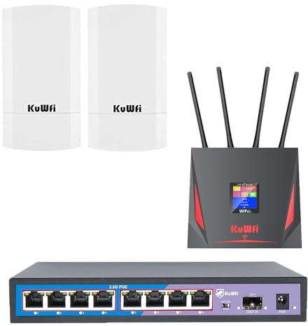 Ponte di trasmissione wireless da 5,8 GHz e 900 Mbps e il router wireless 4G LTE, integrati da uno switch sicuro PoE a 8 porte da 2,5 G, forniscono soluzioni di rete complete per le ville familiari