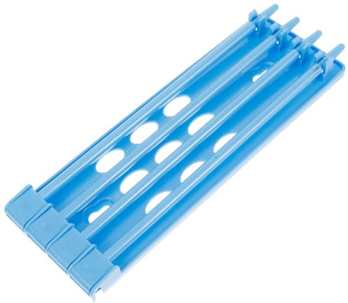 ABOOFAN Estante Diseño Fácil de Instalar y Ahorro de Espacio para Colocar Anillos de Patas de Aves y Pollo de Plástico Azul para Manejo Avícola y Cría