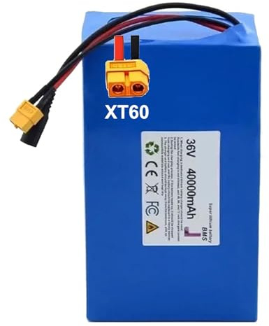 E-Bike Pedelec Akku 36V 40Ah 10S5P Fahrrad -Akkupack 36V 40AH eingebauter BMS wasserdichter PVC-Batterien 36V Elektro-Fahrrad Batterien mit Ladegerät