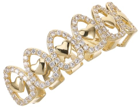 ABOOFAN Hip Hop Zahnschmuck für Männer aus Kupfer in Gold mit Abnehmbarem Design und Bequemem Tragekomfort als Stylischer Zahnschmuck für Partys und Festivals