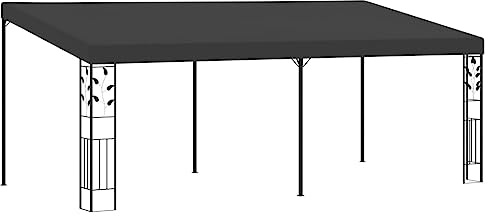 Owoxanthellate Wandanbau-Pavillon 6x3x2,5 m, Wandpavillon aus pulverbeschichtetem Stahl und Polyester, Stabiler Anbaupavillon für Terrasse, Garten und Balkon, Anthrazit