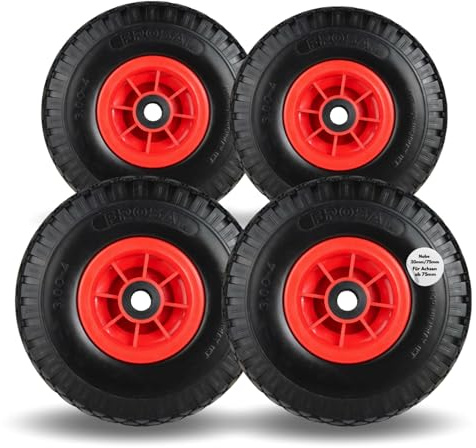 4 x FROSAL PU Rad Bollerwagen | Bollerwagenrad | Ersatzreifen Sackkarre | Vollgummi pannensicher Ersatzrad