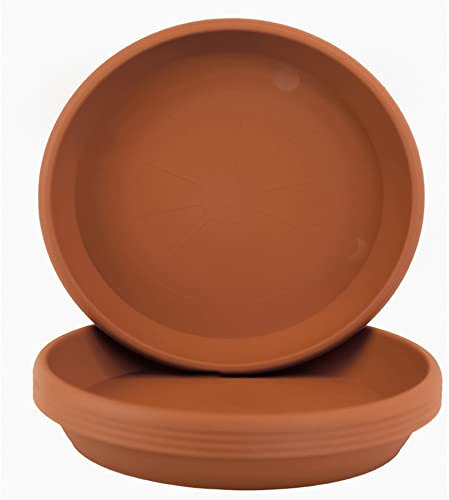 Home Garden Ornaments Blumentopf Untersetzer Set 5 Stück Kunststoff, Pflanzenuntersetzer, Innen und Außen,Untersetzer für Pflanzkübel, viele Größen/Farben (Terrakotta, 27 cm außen / 22,5 cm innen)