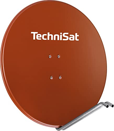 TechniSat Offset-Spiegel aus Alu 850 Plus rt SATMAN1485/1644 | Antenne mit Mast- und AZ/EL-Halterung passend für UNYSAT-Universal LNB, Rot