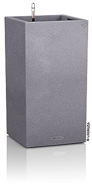Lechuza – Pot de Fleurs d’Extérieur et d'Intérieur – Stone Canto – Réserve d'Eau Intégrée – Coloris Gris Pierre – 30 x 30 x 56 cm
