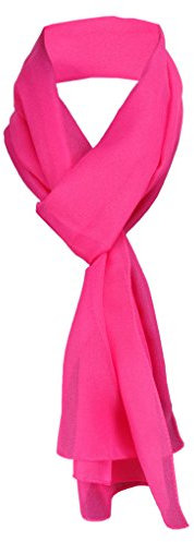 TigerTie Damen Chiffon Halstuch pink Uni Gr. 160 cm x 36 cm - Schal