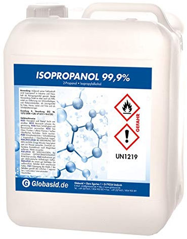 Isopropanol 99,9% 10 Liter Isopropylalkohol 2-Propanol Reinigungsmittel für Haushalt und Industrie Lösungsmittel und Fettlöser Lack- und Farb-Entferner Nagellack-Entferner Oberflächen-Reiniger