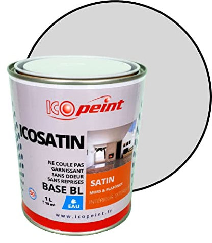 Peinture Acrylique Satin Lessivable 1L - ICOSATIN RAL 7035 Gris clair