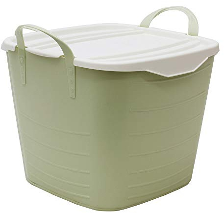 JVL Funktional Medium 25 Litre Plastic Storage Container with Lid, Green