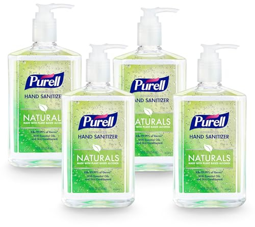 Purell Advanced Hand Sanitizer Naturals with Plant Based Alcohol, Citrus Scent, 12 fl oz Pump Bottle (Pack of 4) - 3623-06-EC2