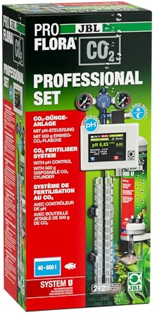 JBL PROFLORA CO2 Professional Set U, CO2 Fertiliser System Complete Set for 40-600 L, with Automatic CO2 and pH Control, Disposable Bottle and Extensive Accessories