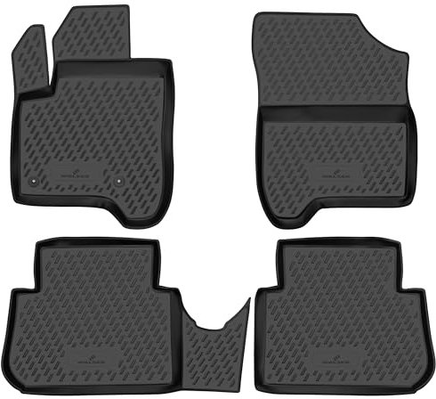 WALSER XTR Gummi Fussmatten Auto für Citroen C3 Picasso 02/2009-2017, 100% passgenaue Auto Fußmatten, robuste Universal Fußmatte Auto, Gummimatten Auto, Auto Fussmatten Gummi