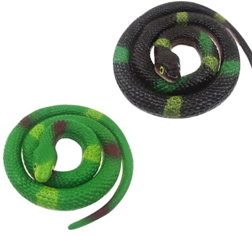 Réaliste Fake Serpent,Serpent en Caoutchouc Extensible,pour Accessoires de Jardin,Farces,Décoration d'halloween,2 Pièces