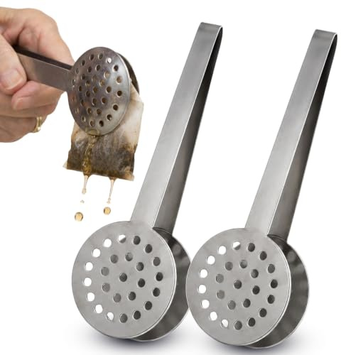2-pack tepåspress – rostfritt stål tepåse klämtång sil gripplockare