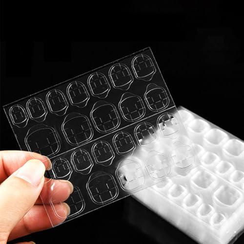 EYVRPAU 40 Unidades Adhesivo Doble Cara para Uñas, Uñas Adhesivas, Pegatinas, Pegamento para Uñas Postizas, Decoración DIY para Manicura, Adhesivo Transparente Doble Cara para Uñas Postizas